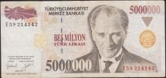 7.Emisyon 5 000 000 Lira E59 214142 Çok Temiz