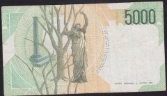 İTALYA 5000 LİRE 1985 ÇOK TEMİZ