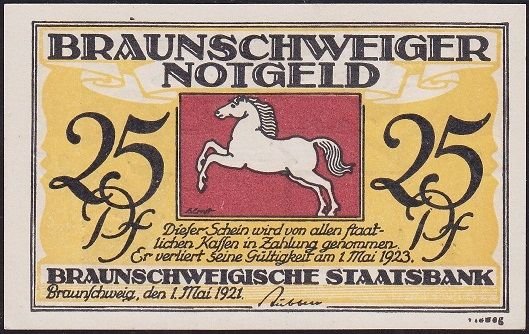 Almanya 25 Pfennig Notgeld 1923 Çil