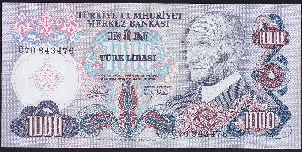 6.Emisyon 2.Tertip 1000 Lira C70 843476 Çilaltı