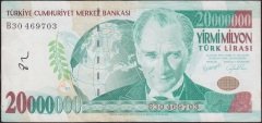 7.Emisyon 20 000 000 Lira B30 469703 Çok Temiz +
