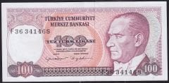 7.Emisyon 2.Tertip 100 Lira F36 341468 Çilaltı