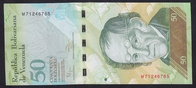 Venezuela 50 Bolivares 2011 Çil Pick92e