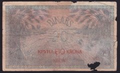 YUGOSLAVYA 20 DİNAR 80 KRON SÜRSAJLI 1919 HALİYLE