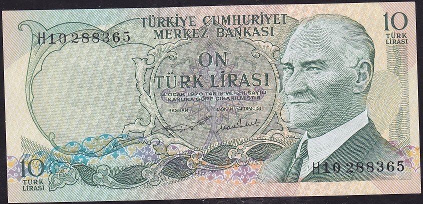 6.Emisyon 2.Tertip 10 Lira H10 288365 Çilaltı Çil
