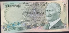 6.Emisyon 2.Tertip 10 Lira H10 288365 Çilaltı Çil