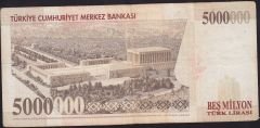7.Emisyon 5 000 000 Lira E54 746975 Çok Temiz