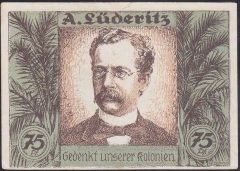ALMANYA 75 PFENNİG NOTGELD 1922 ÇOK TEMİZ AFRİKA KOLONİ