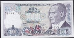 7.Emisyon 1.Tertip 1000 Lira D17 881262 Çilaltı