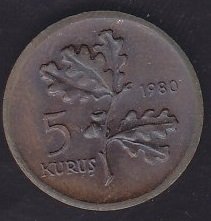 1980 YILI 5 KURUŞ FAO BALIKÇILIK ÇİLALTI