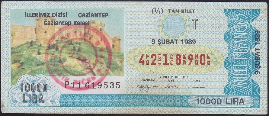 1989 9 ŞUBAT TAM BİLET T SERİSİ
