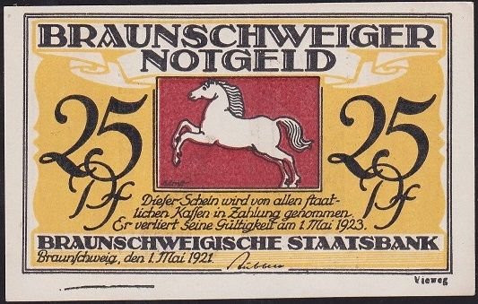 Almanya 25 Pfennig Notgeld 1923 Çil