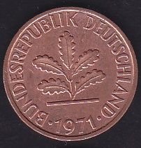 Almanya 1 Pfennig 1971 J