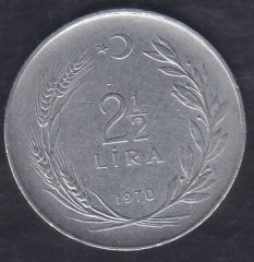 1970 Yılı 2.5 Lira (Ters)