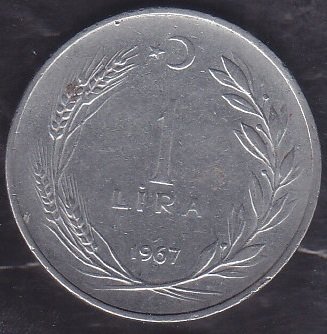 1967 Yılı 1 Lira ( Düz )