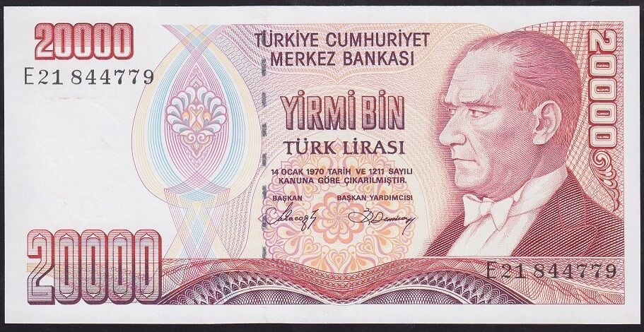 7.Emisyon 1.Tertip 20000 Lira E21 844779 Çil