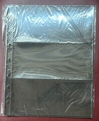Bener Koleksiyon Kağıt Para Föyü ( Sayfası ) 3 Bölmeli - 1 Paket Siyah ( 5 Adet Föy ) Grande Boy