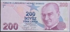 9.Emisyon 5.Tertip 200 Lira E001 334572 Çil
