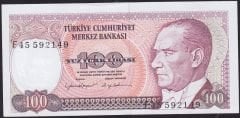 7.Emisyon 2.Tertip 100 Lira F45 592149 Çilaltı
