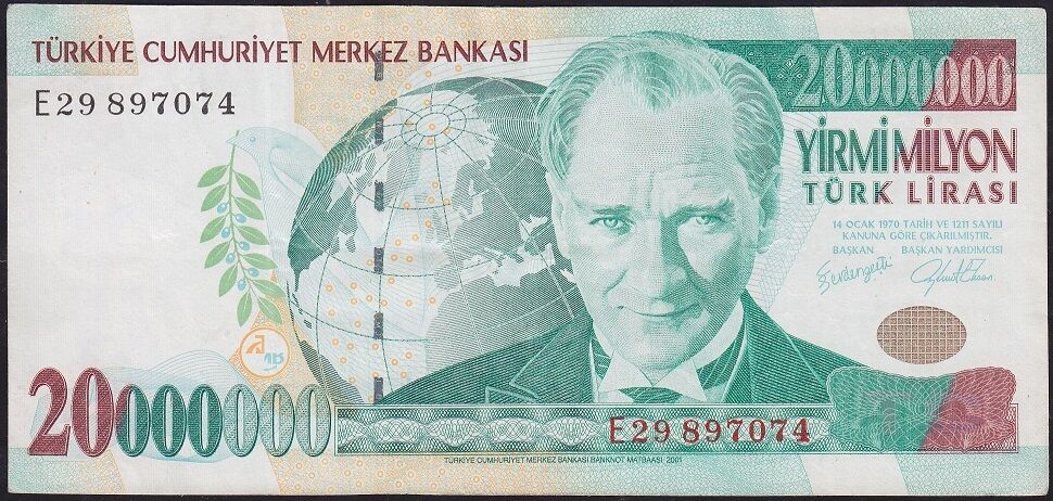 7.Emisyon 20 000 000 Lira E29 897074 Çok Temiz+
