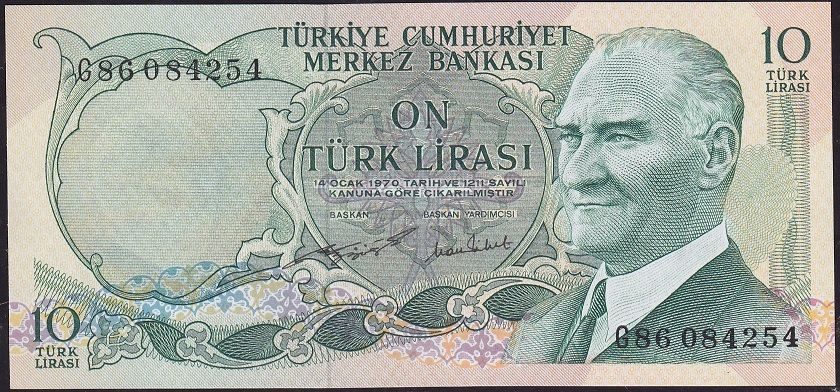6.Emisyon 2.Tertip 10 Lira G86 084254 Çilaltı Çil