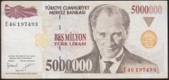 7.Emisyon 5 000 000 Lira E46 197493 Çok Temiz+