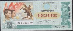 1988 19 MAYIS ÇEYREK BİLET S SERİSİ