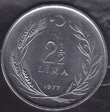1977 YILI 2.5 LİRA ÇİLALTI ÇİL