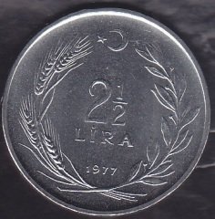 1977 YILI 2.5 LİRA ÇİLALTI ÇİL