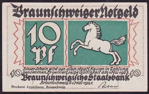 Almanya 10 Pfennig Notgeld 1923 Çil