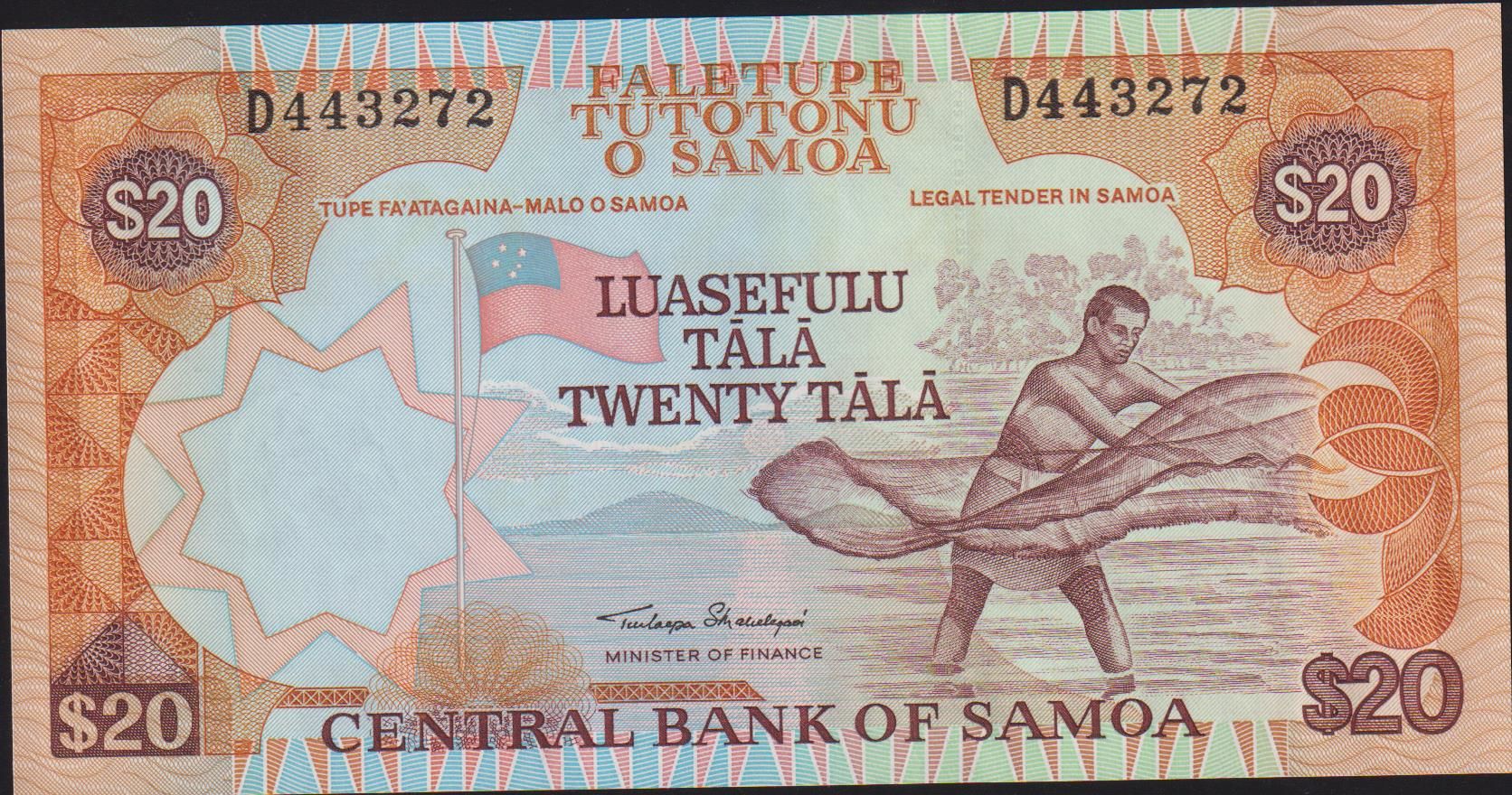 Western Samoa 20 Tala 2002 Çilaltı Çil Pick 35a