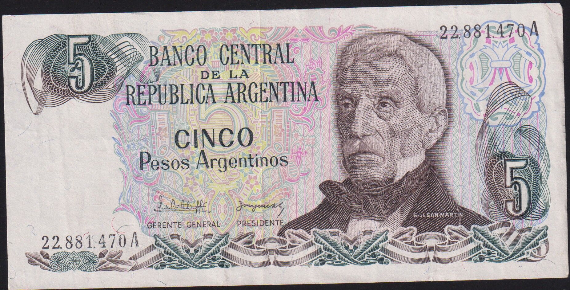 Arjantin 5 Pesos 1983 - 1984 Çok Temiz+ Pick 312a