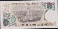 Arjantin 5 Pesos 1983 - 1984 Çok Temiz+ Pick 312a
