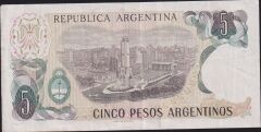 Arjantin 5 Pesos 1983 - 1984 Çok Temiz+ Pick 312a