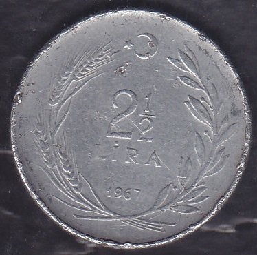 1967 Yılı 2.5 Lira (Düz)