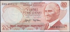 6.Emisyon 3.Tertip 20 Lira G58 453122 Çilaltı Çil