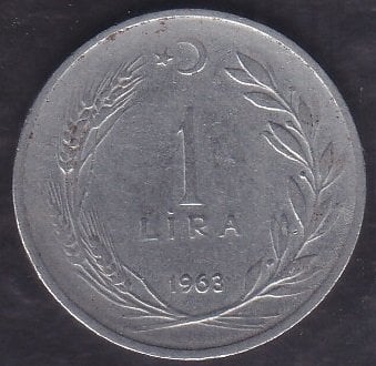 1963 Yılı 1 Lira ( Düz )