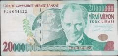 7.Emisyon 20 000 000 Lira E24 054322 Çok Temiz