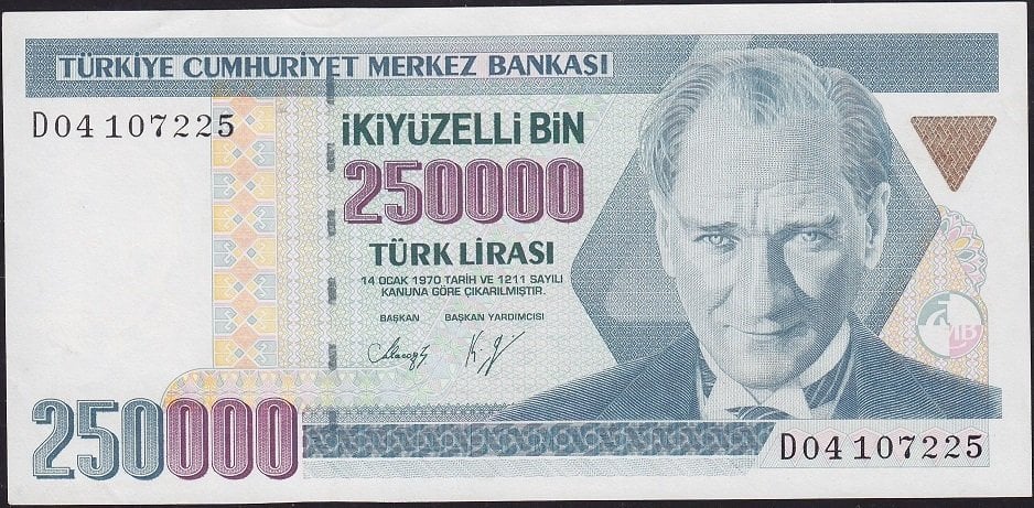 7.Emisyon 1.Tertip 250000 Lira D04 107225 Çilaltı Çil