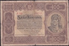 Macaristan 100 Korona 1920 Temiz