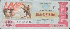 1988 19 MAYIS YARIM BİLET Y SERİSİ