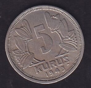 1943 Yılı 5 Kuruş