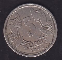 1943 Yılı 5 Kuruş