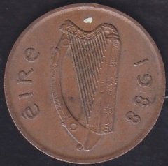 İRLANDA 2 PENCE 1988