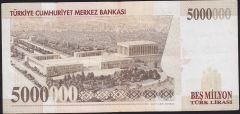 7.Emisyon 5 000 000 Lira E43 055069 Çok Temiz+