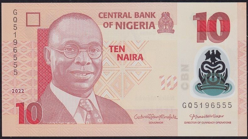 Nijerya 10 Naira 2022 Çil Polymer (555)