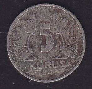 1942 Yılı 5 Kuruş