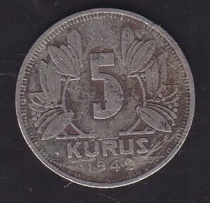 1942 Yılı 5 Kuruş