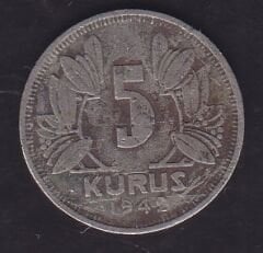 1942 Yılı 5 Kuruş