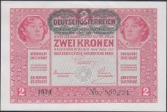 Avusturya Macaristan 2 Kronen 1917 ( 1919 ) Çil